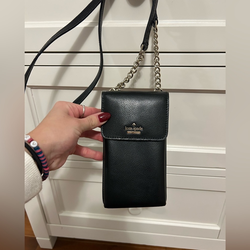 Kate Spade Black Leather Phone Bag